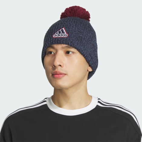 Вязаная шапка-бини Adidas с логотипом 1159821986 (Синий One size)