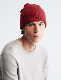 Мужская шапка-бини Calvin Klein с логотипом 1159771233 (Бордовый, One size)