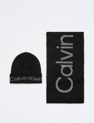 Набор Calvin Klein шапка и шарф 1159772407 (Черный, One size)