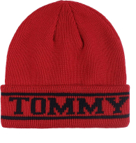 Вязаная шапка - бини Tommy Hilfiger 1159783979 (Красный, One size)