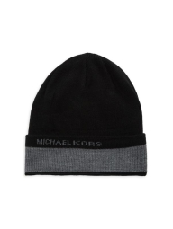 Стильная шапка Michael Kors с логотипом 1159799679 (Черный, One size)