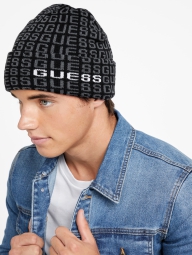 В'язана шапка-біні Guess з логотипом 1159812115 (Чорний, One size)