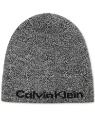 Стильная двусторонняя шапка Calvin Klein бини с логотипом 1159817580 (Черный/Серый One size)