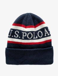 Шапка бини U.S. Polo Assn логотипом 1159826374 (Синий One size)