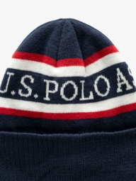 Шапка бини U.S. Polo Assn логотипом 1159826374 (Синий One size)