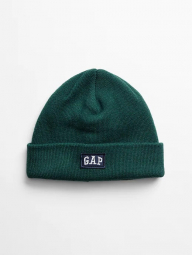 Зеленая мужская теплая шапка GAP бини art406398