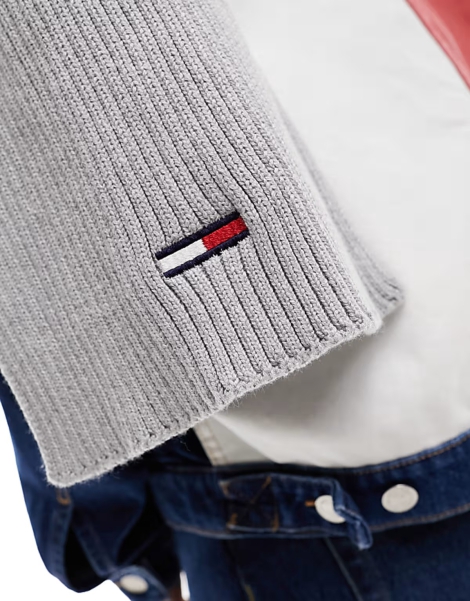 Вязаный шарф Tommy Hilfiger с логотипом 1159814322 (Серый, One size)