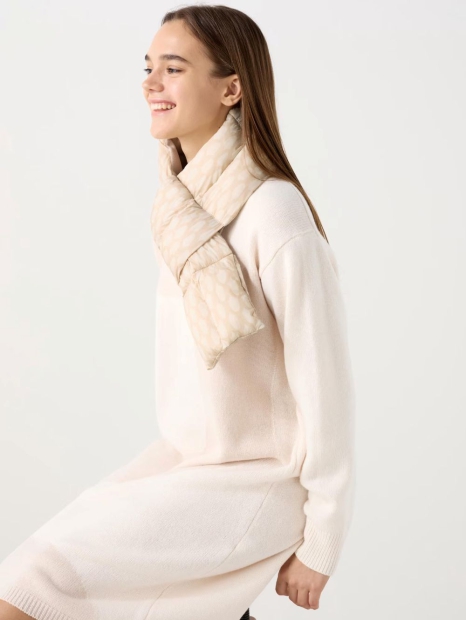 Утеплений шарф Uniqlo, що складається, з підкладкою 1159829927 (Молочний One size)