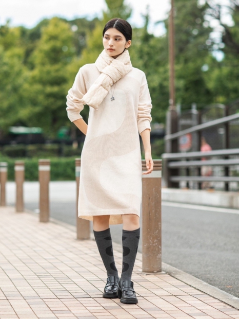Утеплений шарф Uniqlo, що складається, з підкладкою 1159829927 (Молочний One size)