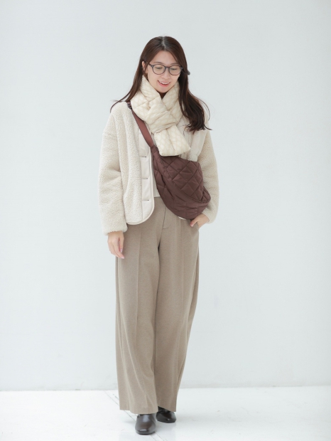 Утеплений шарф Uniqlo, що складається, з підкладкою 1159829927 (Молочний One size)