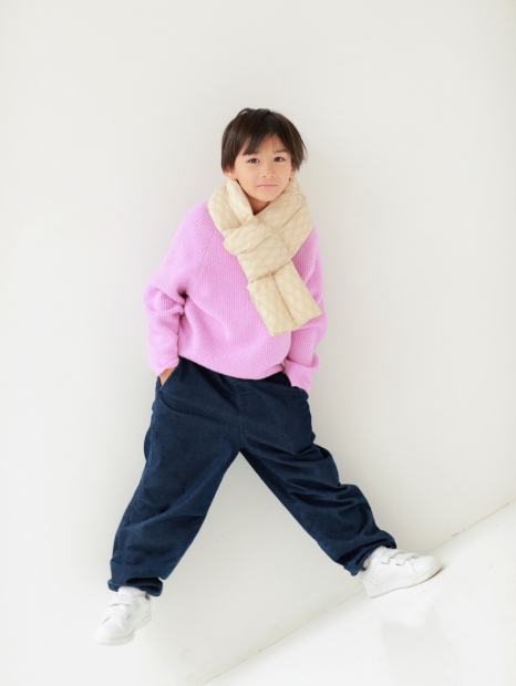 Утеплений шарф Uniqlo, що складається, з підкладкою 1159829927 (Молочний One size)