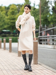 Утеплений шарф Uniqlo, що складається, з підкладкою 1159829927 (Молочний One size)