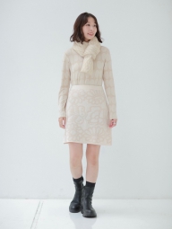 Утеплений шарф Uniqlo, що складається, з підкладкою 1159829927 (Молочний One size)