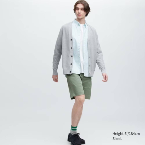 Эластичные мужские шорты UNIQLO с карманами 1159794995 (Зеленый, S)