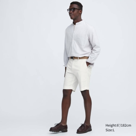 Эластичные мужские шорты UNIQLO с карманами 1159795136 (Белый, XL)