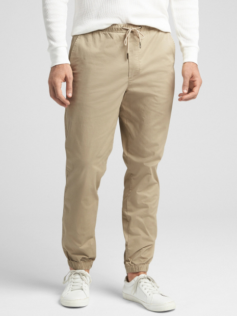 Мужские брюки джоггеры GAP легкие штаны art536645 (Бежевый, размер XL)