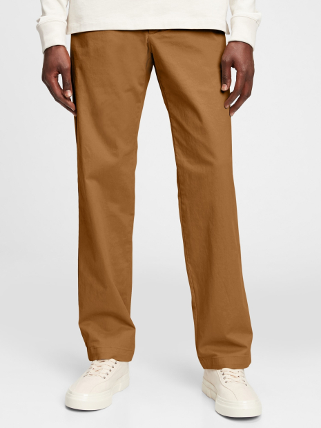 Мужские брюки Relaxed Fit with GAP Flex легкие штаны 1159773563 (Коричневый, 33W 32L)