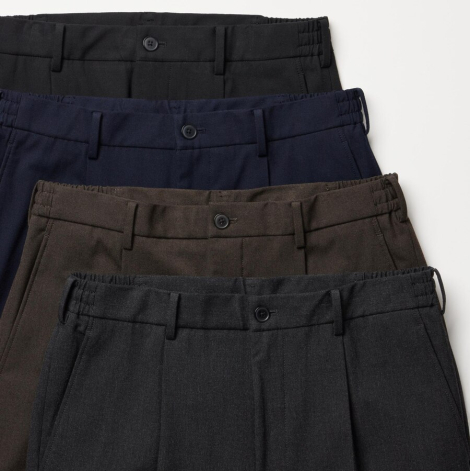 Зауженные брюки UNIQLO штаны 1159787590 (Синий, S)