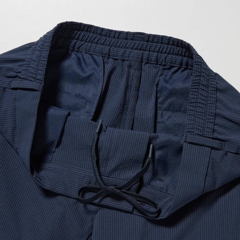 Стильные эластичные брюки UNIQLO штаны в полоску 1159792353 (Синий, M)