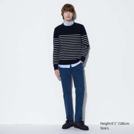 Ультраеластичні джинси скінні UNIQLO штани 1159807630 (Білий/синій, S)