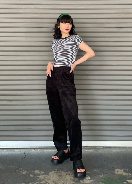Вельветовые брюки UNIQLO штаны 1159832865 (Черный M)