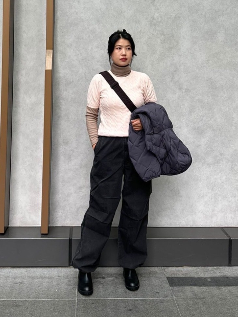 Широкие джинсовые штаны-парашюты UNIQLO 1159833009 (Серый M)