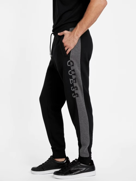 Чоловічі спортивні штани GUESS джоггери на флісі 1159831035 (Чорний M)