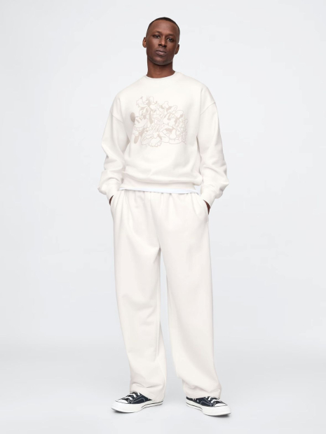 Спортивные штаны Gap Mickey Mouse флис 1159833195 (Молочный L)