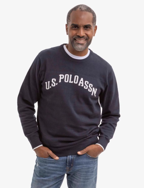 Мужской свитер U.S. Polo Assn с логотипом 1159798935 (Синий, XL)