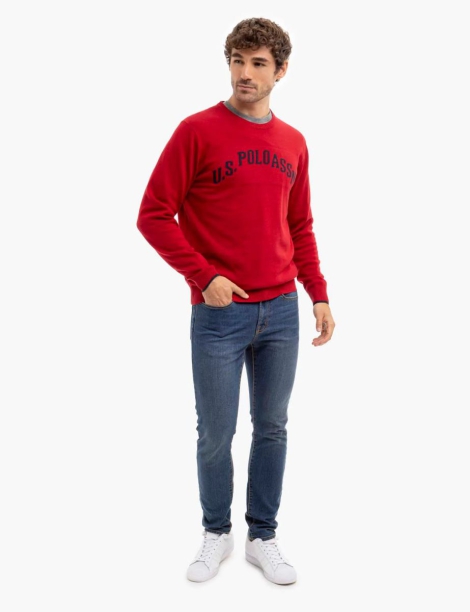 Мужской свитер U.S. Polo Assn с логотипом 1159798938 (Красный, XXL)