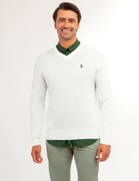 Мужской свитер U.S. Polo Assn 1159805160 (Белый, M)