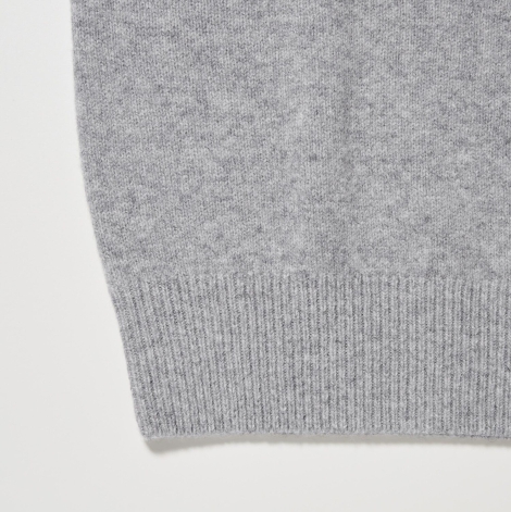 Вязаный свитер UNIQLO из шерсти 1159800626 (Серый, XL)