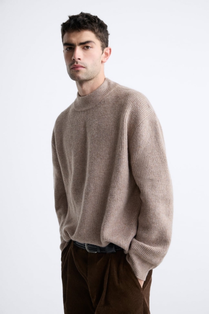 Чоловічий трикотажний светр ZARA 1159800669 (Рожевий, L)