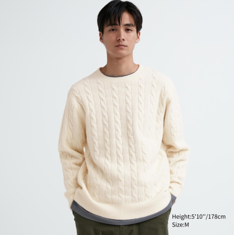 Мягкий свитер UNIQLO 1159801190 (Молочный, S)