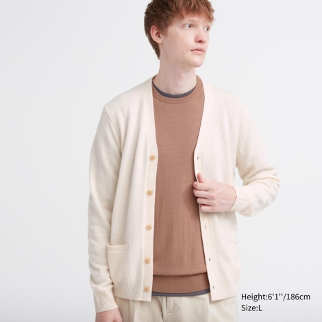 Кардиган UNIQLO кофта на пуговицах 1159801918 (Молочный, L)