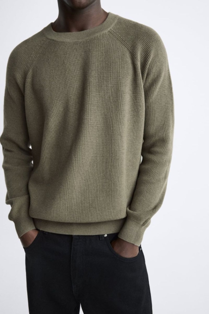 Чоловічий светр ZARA 1159802913 (Зелений, XL)