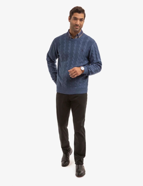 Чоловічий светр U.S. Polo Assn 1159804400 (Білий/синій, L)