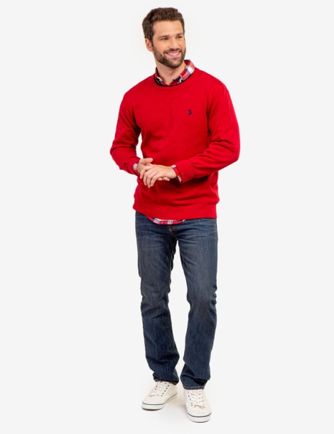 Мужской свитер U.S. Polo Assn 1159804493 (Красный, M)