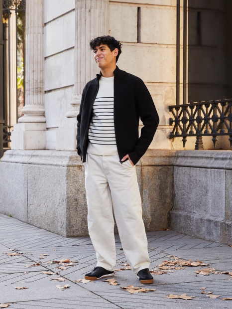 Вязаный свитер UNIQLO с застежкой-молнией 1159833951 (Черный 3XL)