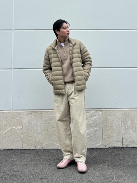 Вязаный свитер с полумолнией UNIQLO 1159834009 (Коричневый 3XL)