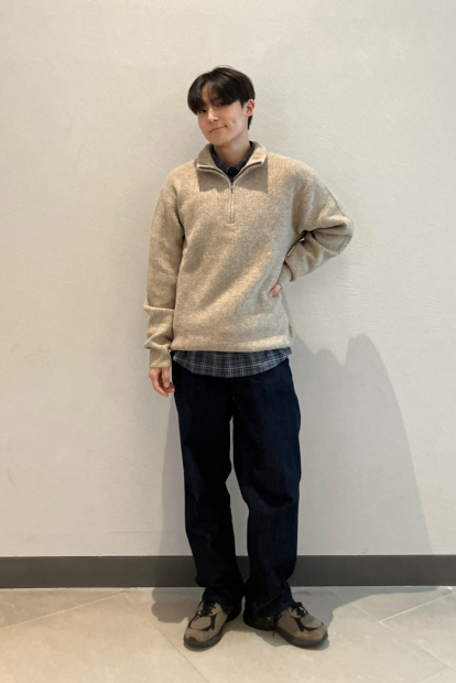 Вязаный свитер с полумолнией UNIQLO 1159834009 (Коричневый 3XL)