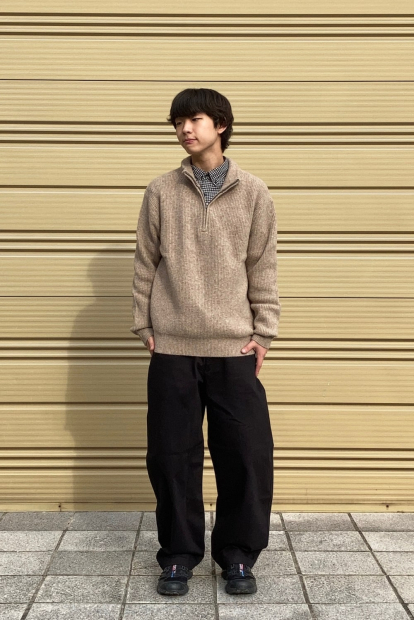 Вязаный свитер с полумолнией UNIQLO 1159834009 (Коричневый 3XL)