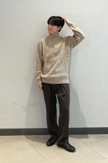 Вязаный свитер с полумолнией UNIQLO 1159834009 (Коричневый 3XL)