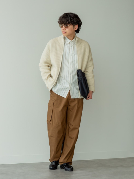 Вязаный свитер UNIQLO с застежкой-молнией 1159834015 (Молочный 3XL)