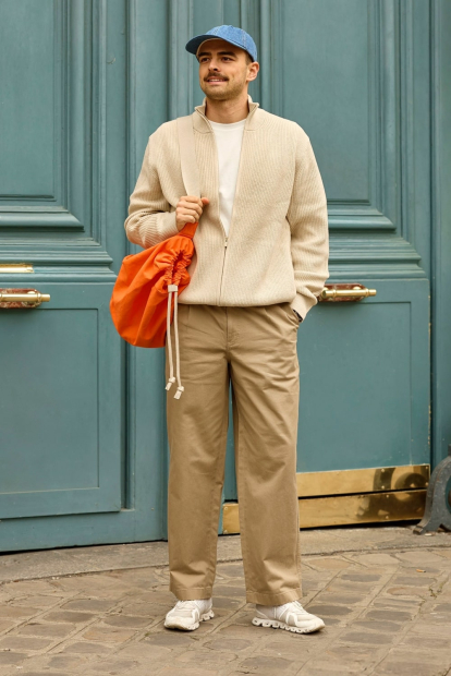 Вязаный свитер UNIQLO с застежкой-молнией 1159834015 (Молочный 3XL)