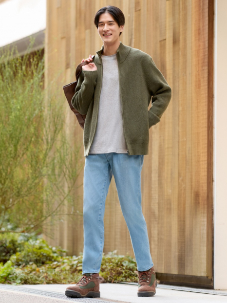 В'язаний светр UNIQLO із застібкою-блискавкою 1159834298 (Зелений 3XL)