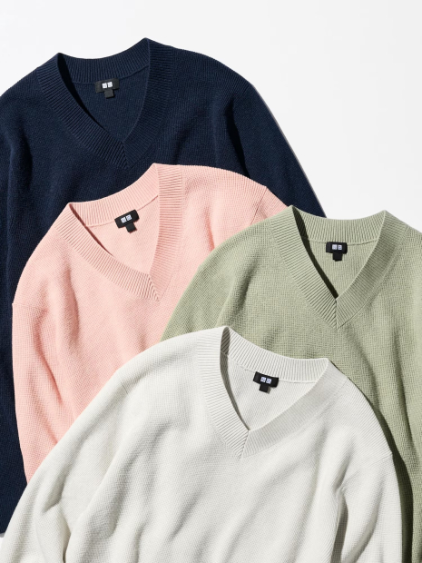 В'язаний светр UNIQLO 1159834318 (рожевий XL)