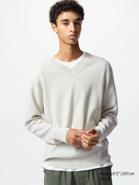 Вязаный свитер UNIQLO 1159834870 (Серый 3XL)