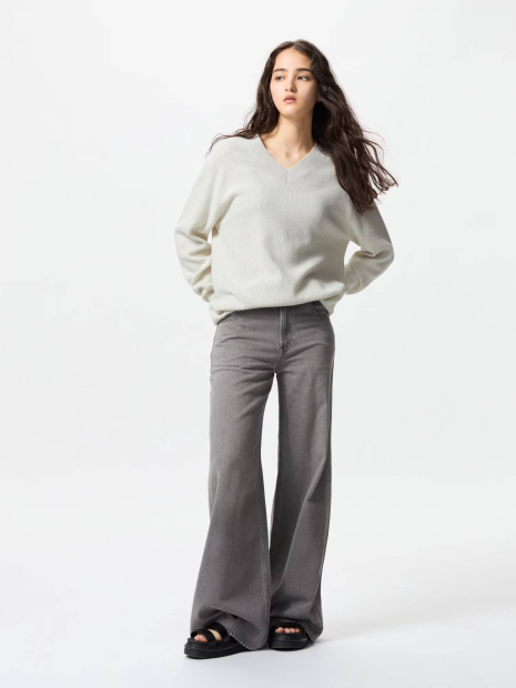 Вязаный свитер UNIQLO 1159834870 (Серый 3XL)