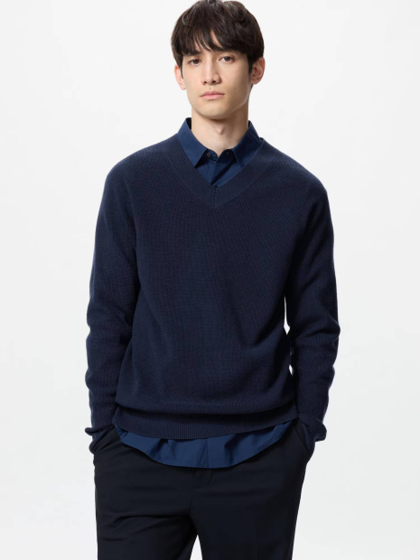Вязаный свитер UNIQLO 1159834871 (Синий 3XL)